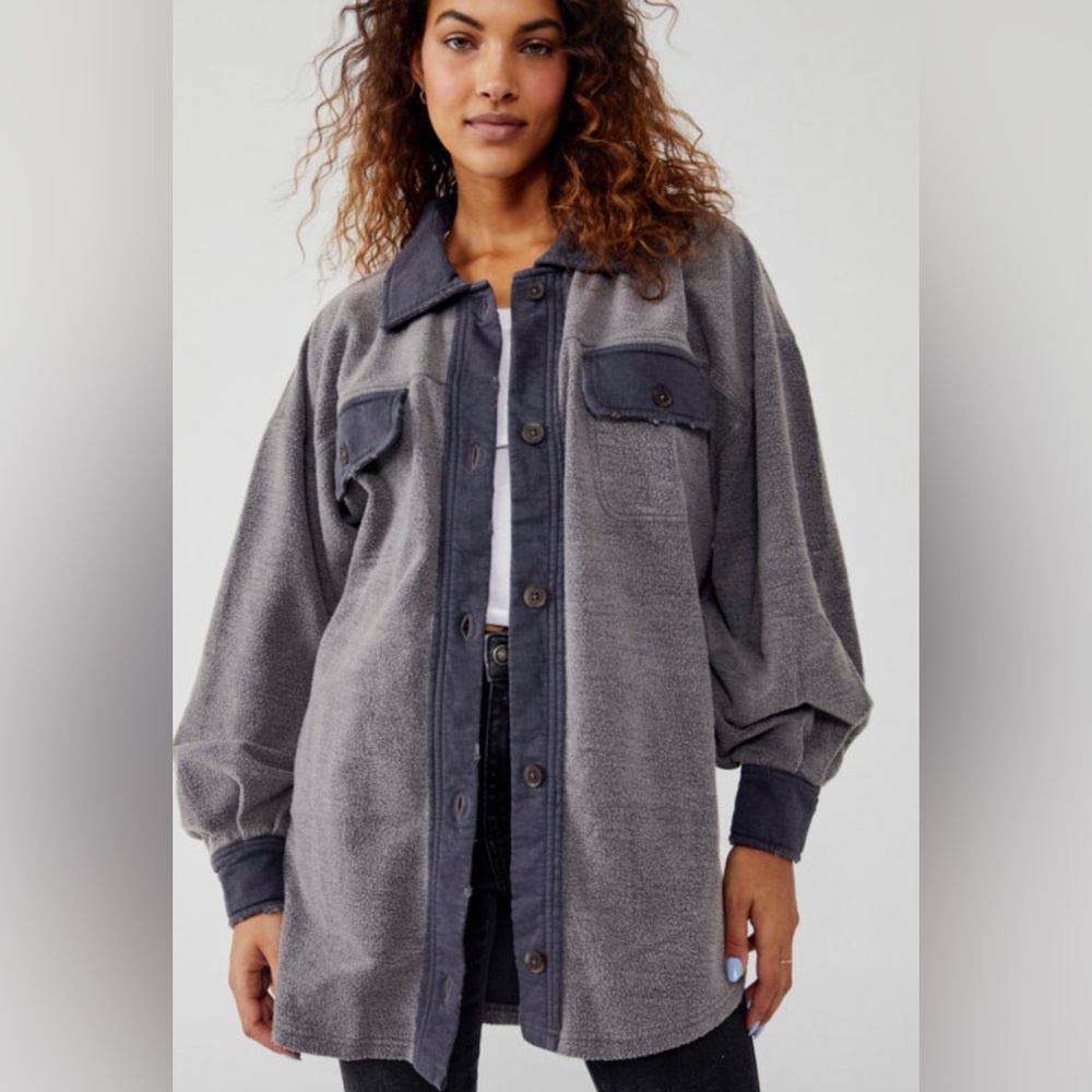 Free People Ruby Jacket Shacket Gray